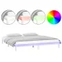 Estructura de cama con LED madera maciza blanca 120x200 cm de , Camas y somieres - Ref: Foro24-820602, Precio: 110,24 €, Desc...