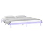 Estructura de cama con LED madera maciza blanca 120x200 cm de , Camas y somieres - Ref: Foro24-820602, Precio: 112,18 €, Desc...