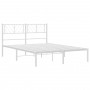 Estructura de cama de metal con cabecero blanca 140x190 cm de , Camas y somieres - Ref: Foro24-372228, Precio: 92,54 €, Descu...