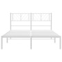 Estructura de cama de metal con cabecero blanca 140x190 cm de , Camas y somieres - Ref: Foro24-372228, Precio: 92,54 €, Descu...