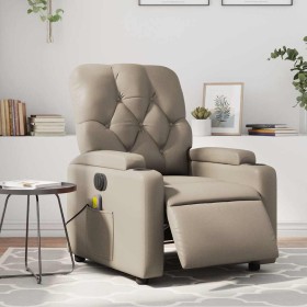 Sillón reclinable de masaje eléctrico cuero sintético capuchino en Sillones | Comprar online en Foru.es