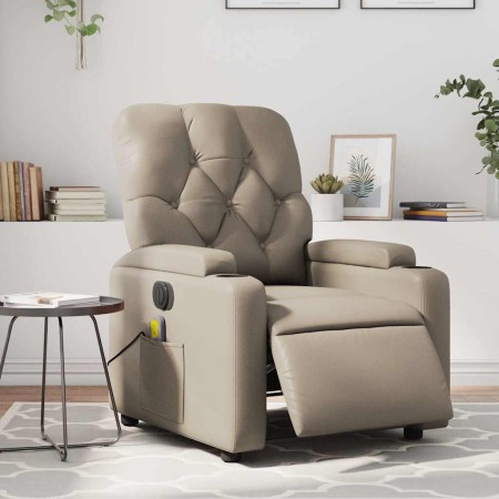 Sillón reclinable de masaje eléctrico cuero sintético capuchino en Sillones | Comprar online en Foru.es