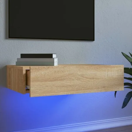 Mueble de TV con luces LED roble Sonoma 60x35x15,5 cm de , Muebles TV - Ref: Foro24-842890, Precio: 46,51 €, Descuento: %