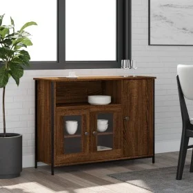 Aparador de madera de ingeniería marrón roble 100x35x75 cm de , Aparadores - Ref: Foro24-835513, Precio: 96,86 €, Descuento: %