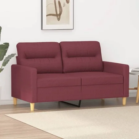 Sofá de 2 plazas de tela rojo tinto 120 cm de , Sofás - Ref: Foro24-359233, Precio: 210,60 €, Descuento: %