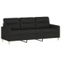 Juego de sofás con cojines 3 piezas tela negro de , Sofás - Ref: Foro24-3201556, Precio: 621,58 €, Descuento: %