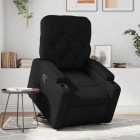 Sillón reclinable elevable cuero artificial negro en Sillones | Comprar online en Foru.es