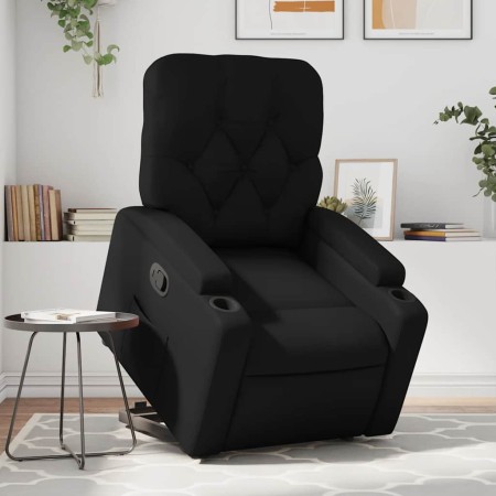 Sillón reclinable elevable cuero artificial negro en Sillones | Comprar online en Foru.es