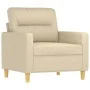 Sofa set with cushions 3 pieces cream fabric by , Sofas - Ref: Foro24-3201554, Price: 644,69 €, Discount: %