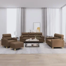Set Sofas mit Kissen 4 Stück brauner Stoff von , Sofas - Ref: Foro24-3201563, Preis: 656,00 €, Rabatt: %