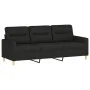 Juego de sofás con cojines 3 piezas tela negro de , Sofás - Ref: Foro24-3201540, Precio: 580,67 €, Descuento: %