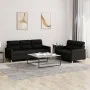 Juego de sofás con cojines 2 piezas tela negro de , Sofás - Ref: Foro24-3201604, Precio: 447,65 €, Descuento: %