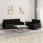 Juego de sofás con cojines 2 piezas tela negro de , Sofás - Ref: Foro24-3201604, Precio: 470,42 €, Descuento: %