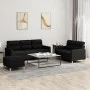 3-piece sofa set with black fabric cushions by , Sofas - Ref: Foro24-3201612, Price: 494,67 €, Discount: %