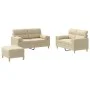 Juego de sofás con cojines 3 piezas tela crema de , Sofás - Ref: Foro24-3201594, Precio: 491,49 €, Descuento: %