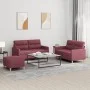 Three-piece sofa set with red wine fabric cushions by , Sofas - Ref: Foro24-3201582, Price: 461,54 €, Discount: %