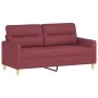 Three-piece sofa set with red wine fabric cushions by , Sofas - Ref: Foro24-3201582, Price: 461,54 €, Discount: %
