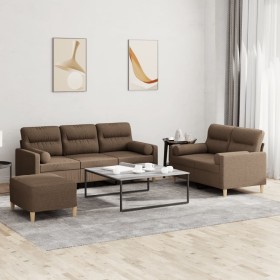 Juego de sofás con cojines 3 piezas tela marrón de , Sofás - Ref: Foro24-3201627, Precio: 529,44 €, Descuento: %