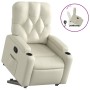 Sillón reclinable elevable cuero artificial color crema en Sillones | Comprar online en Foru.es