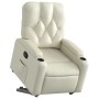 Sillón reclinable elevable cuero artificial color crema en Sillones | Comprar online en Foru.es