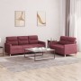 Juego de sofás con cojines 2 piezas tela rojo tinto de , Sofás - Ref: Foro24-3201606, Precio: 468,10 €, Descuento: %