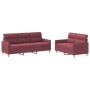Juego de sofás con cojines 2 piezas tela rojo tinto de , Sofás - Ref: Foro24-3201606, Precio: 468,10 €, Descuento: %
