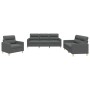Juego de sofás con cojines 3 piezas tela gris oscuro de , Sofás - Ref: Foro24-3201537, Precio: 587,65 €, Descuento: %
