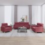 Juego de sofás con cojines 3 piezas tela rojo tinto de , Sofás - Ref: Foro24-3201542, Precio: 598,24 €, Descuento: %