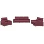 Juego de sofás con cojines 3 piezas tela rojo tinto de , Sofás - Ref: Foro24-3201542, Precio: 588,99 €, Descuento: %