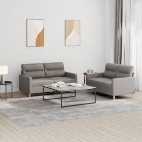 Juego de sofás con cojines 2 piezas tela gris taupe de , Sofás - Ref: Foro24-3201575, Precio: 422,91 €, Descuento: %