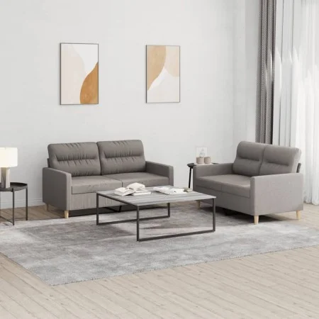 Juego de sofás con cojines 2 piezas tela gris taupe de , Sofás - Ref: Foro24-3201575, Precio: 422,91 €, Descuento: %