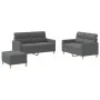 Juego de sofás con cojines 3 piezas tela gris oscuro de , Sofás - Ref: Foro24-3201577, Precio: 451,92 €, Descuento: %
