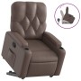 Sillón reclinable elevable cuero sintético marrón en Sillones | Comprar online en Foru.es