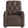 Sillón reclinable elevable cuero sintético marrón en Sillones | Comprar online en Foru.es