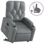 Sillón reclinable elevable cuero artificial gris en Sillones | Comprar online en Foru.es