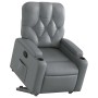 Sillón reclinable elevable cuero artificial gris en Sillones | Comprar online en Foru.es