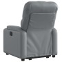 Sillón reclinable elevable cuero artificial gris en Sillones | Comprar online en Foru.es