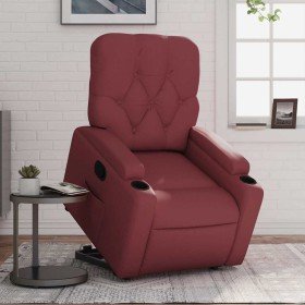 Sillón reclinable elevable cuero artificial rojo tinto en Sillones | Comprar online en Foru.es