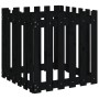 Jardinera diseño de valla madera maciza pino negra 60x60x60 cm de , Maceteros y jardineras - Ref: Foro24-832459, Precio: 39,9...