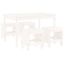 Juego de comedor de jardín 5 piezas madera maciza pino blanco de , Conjuntos de jardín - Ref: Foro24-3157716, Precio: 280,36 ...
