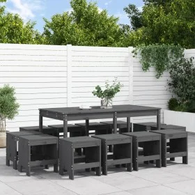 Juego de comedor de jardín 13 piezas madera maciza pino gris de , Conjuntos de jardín - Ref: Foro24-3157723, Precio: 625,51 €...