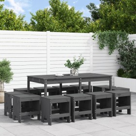 Juego de comedor de jardín 13 piezas madera maciza pino gris de , Conjuntos de jardín - Ref: Foro24-3157723, Precio: 624,87 €...