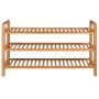 Zapatero con 3 estantes madera maciza de roble 100x27x60 cm de vidaXL, Zapateros y organizadores de calzado - Ref: Foro24-244...