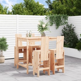 Set de mesa y taburetes altos jardín 5 pzas madera maciza pino de , Conjuntos de jardín - Ref: Foro24-3157775, Precio: 341,10...