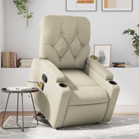Sillón reclinable de masaje de pie cuero artificial color crema en Sillones | Comprar online en Foru.es