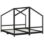 Estructura de cama de niños madera de pino negro 2x(90x190) cm de , Cunas y camas para niños - Ref: Foro24-3200600, Precio: 2...
