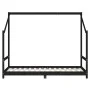 Estructura de cama de niños madera de pino negro 2x(90x190) cm de , Cunas y camas para niños - Ref: Foro24-3200600, Precio: 2...