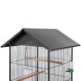 Jaula para pájaros con techo de acero negro 66x66x155 cm de vidaXL, Pies y jaulas para pájaros - Ref: Foro24-170409, Precio: ...