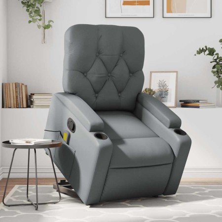 Sillón reclinable de masaje de pie cuero artificial gris en Sillones | Comprar online en Foru.es