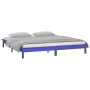 Estructura de cama doble con LED madera maciza gris 120x190 cm de , Camas y somieres - Ref: Foro24-820643, Precio: 137,38 €, ...